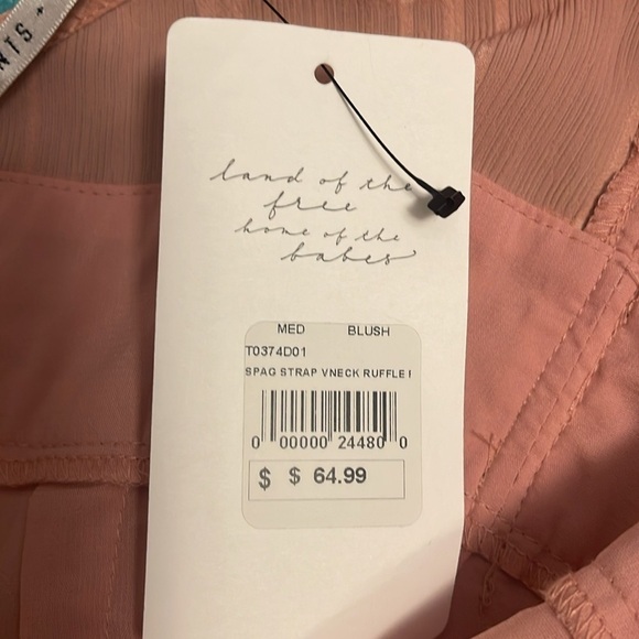 Saints and Secrets women’s M BLUSH COLOR ruffles and‎ shorts Romper NWT. Belted - Picture 11 of 14